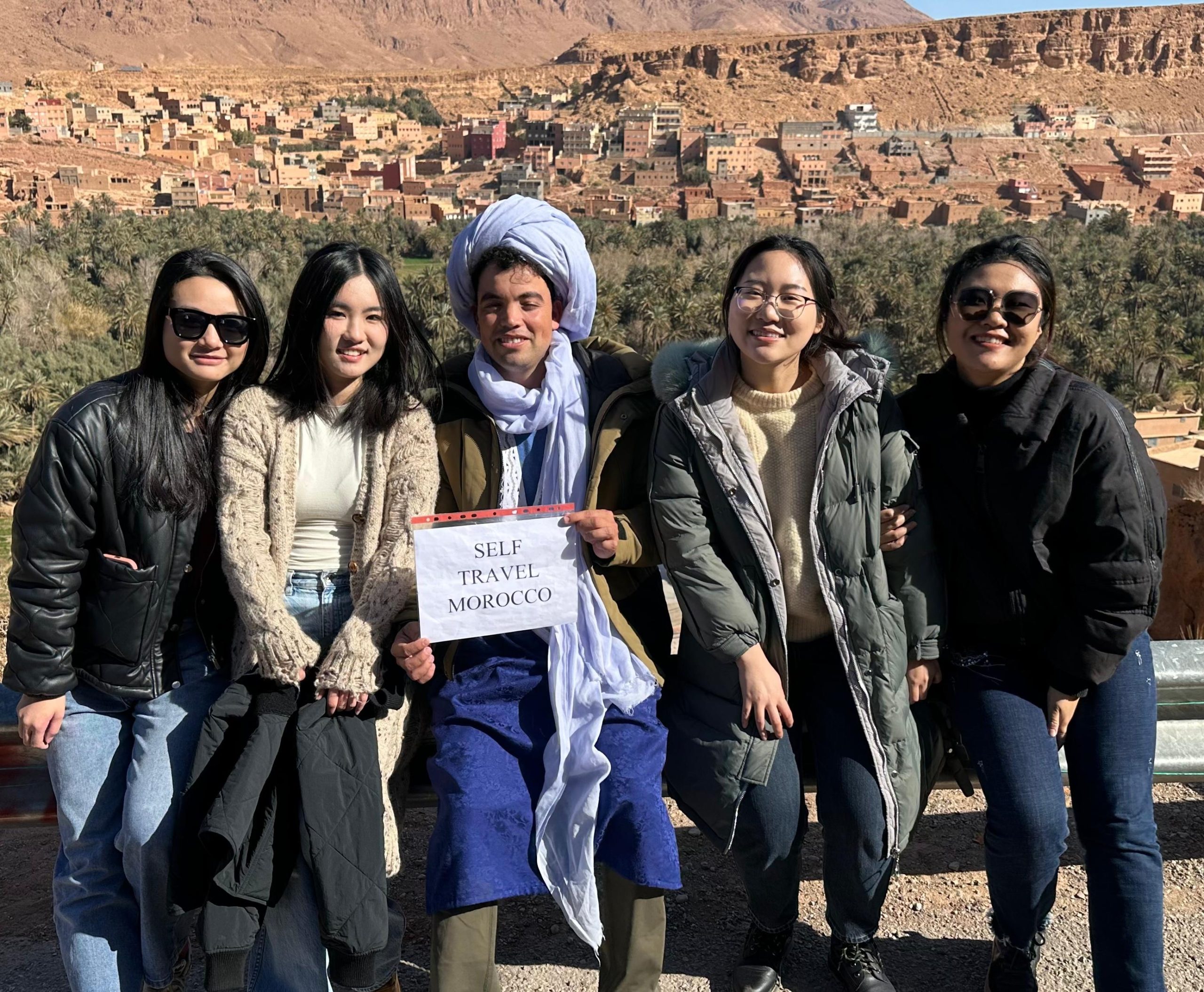 Self Travel Morocco local guide with travelers on a private Morocco tour
