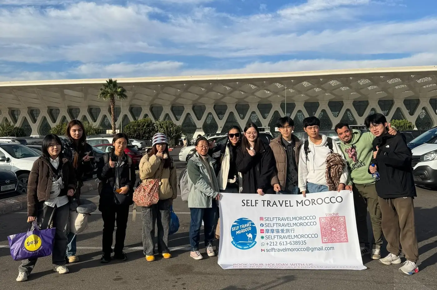 Self Travel Morocco travelers welcomed at Marrakech Menara Airport